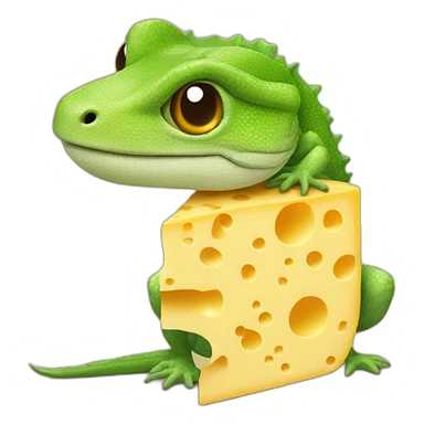 lizard made of cheese sticker
