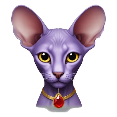 Purple sphinx cat with red stone on forehead sticker