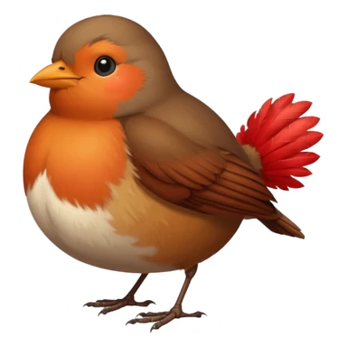 a cute and simple cartoon of a fat robin bird sticker