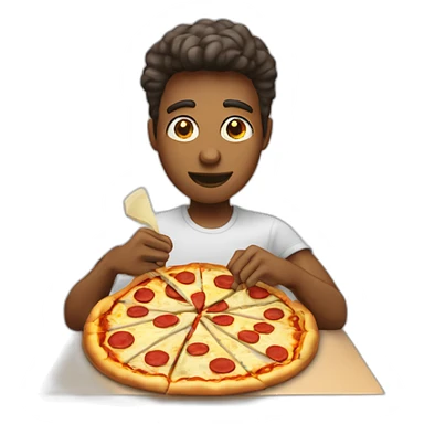 Humain qui mange une pizza sticker