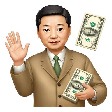 xi jinping photorealistic holds out for the dollar sticker