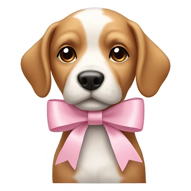 Dog with a light pink bow sticker