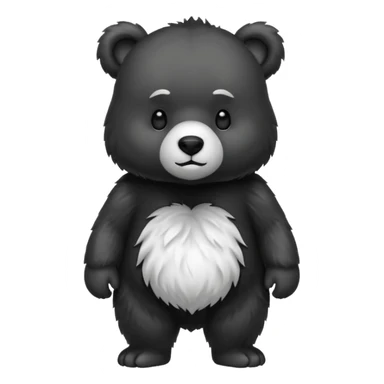 нарисуй черно-белый  медведь  sticker