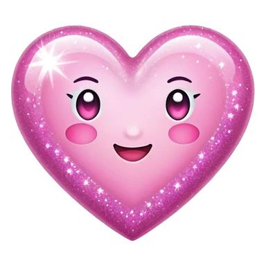 Sparkle bink heart  sticker
