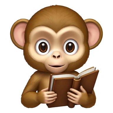 Monkey with book sticker