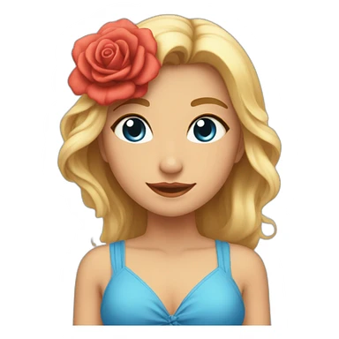 Flor tan hermosa como una rosa tan brillante como una estrella y tan azul como el mar sticker