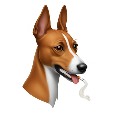 a basenji dog smoking  sticker