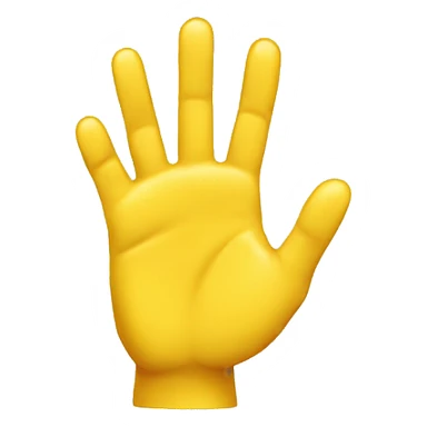 yellow hand with 8 finger sticker