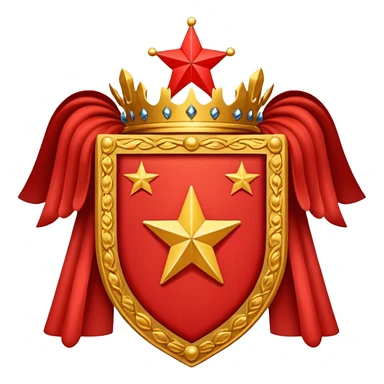 red 5 stars coat of arms sticker