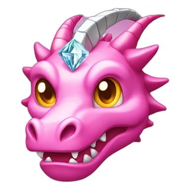 Pink Dragon Head With Diamond Horn sticker