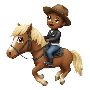 A baby riding a horse sticker