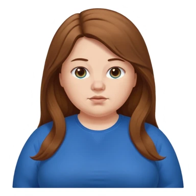 Fat white girl with brown long hair and blue clothes  sticker
