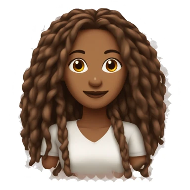Brown skin beautiful woman with brown long locs sticker