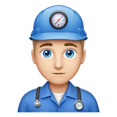 pest control technician with blue eyes sticker