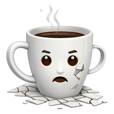 broken coffee cup sticker