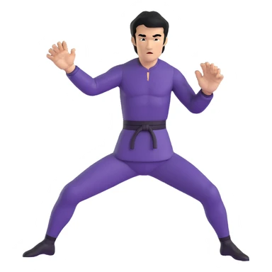 Bruce Lee with proper hand structure and detailed fingers in fighting pose sticker