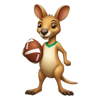 Kangaroo holding a football sticker