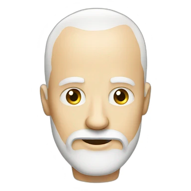 crazy eyed white busy bearded bald man sticker