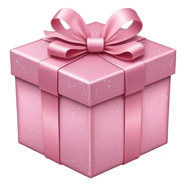 light pink gift box covered in sparkles sticker