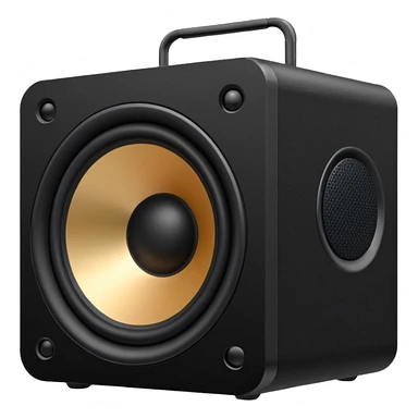 одна басс колонка с саббуфером, с видом в 3 четверти, очень простенькая sticker