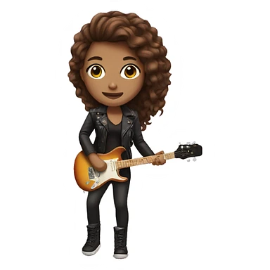 Rockstar girl with brown hair sticker