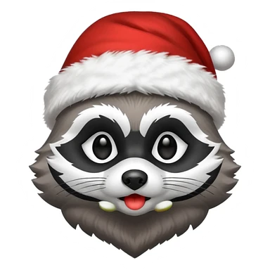racoon santa sticker