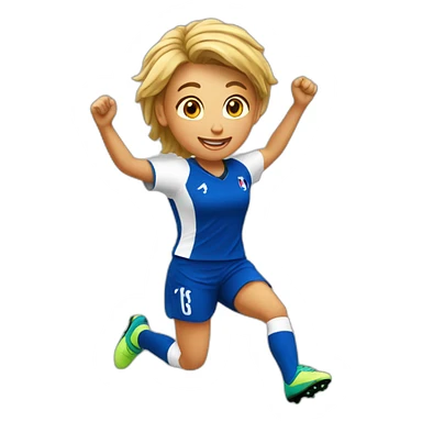 French female soccer player jumping sticker