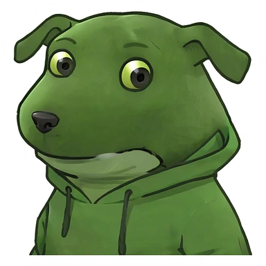 White dog in hoody sticker