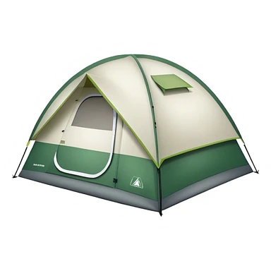 white and green camping tent sticker