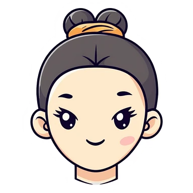 head with a bun hairstyle sticker