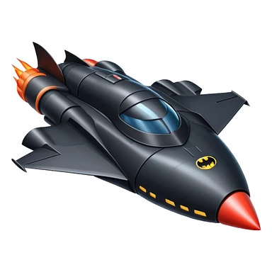 batmobile riding a rocket ship boom! sticker