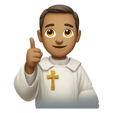 Priest raising his thumb sticker
