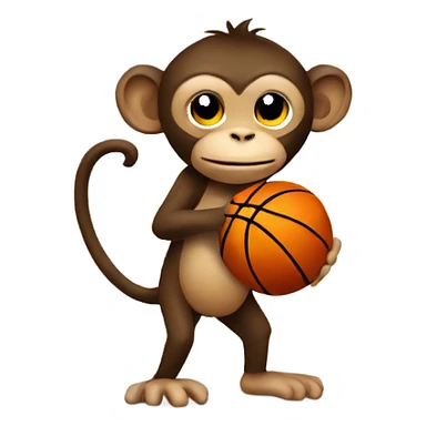 Monkey with a basketball  sticker