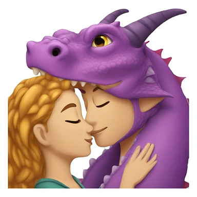 Dragon kisses woman sticker