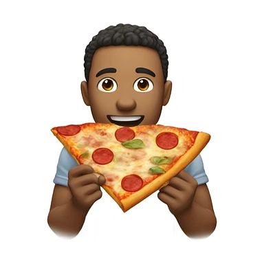 Jim eating a pizza sticker