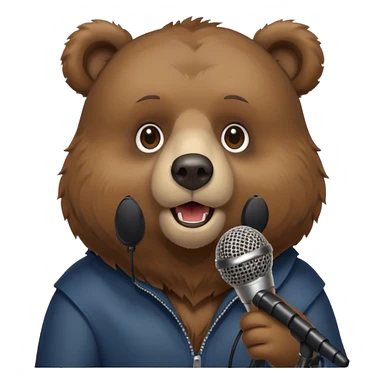 bear with mic sticker