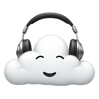 A relaxed-looking cloud wearing headphones sticker
