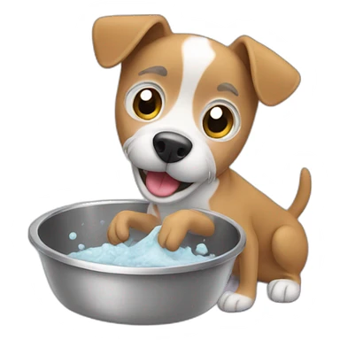 dog doing dishes sticker