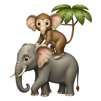 Elephant on monkey  sticker