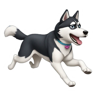 husky running sticker