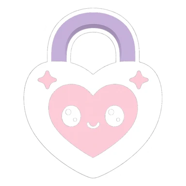 gothic lock, black and pink, kawaii style sticker