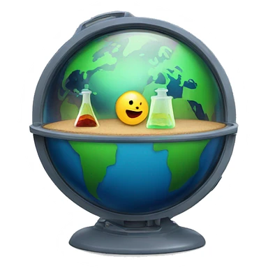 planet earth inside scientist's lab container sticker