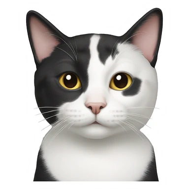 Tuxedo cat with small white spot on head sticker