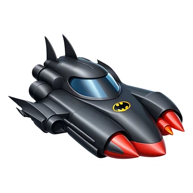 batmobile in rocket ship boom! sticker