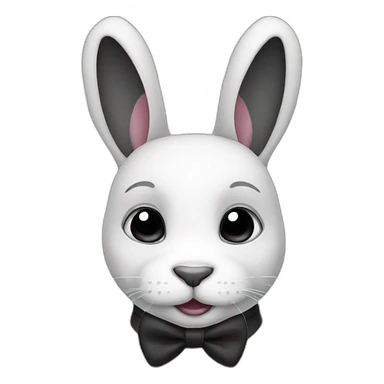 Black and white rabbit sticker
