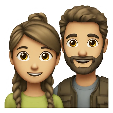 smiling girl with bearded boy sticker
