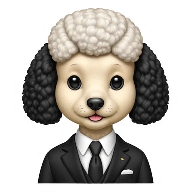 Poodle Dog wearing suit sticker