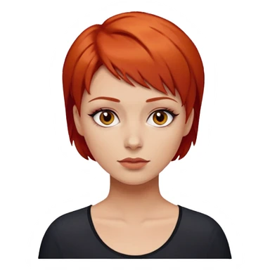women with very short red hair and dark eyes sticker