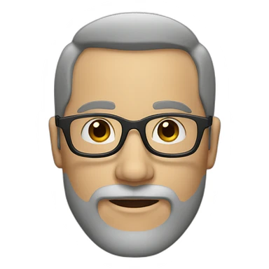 White Man with Brown hear, rounded glasses, black grey beard sticker