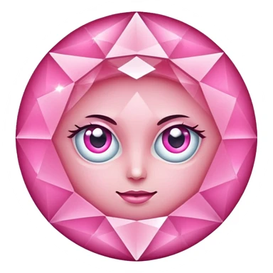 pink diamond with eyes sticker